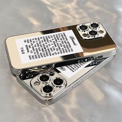 欧美英文标签适用OPPOReno1514手机壳镜面K12SK13Turbo电镀FindX9Pro/X8S+A6学生A1A2A3A5活力版a58a93a96a97