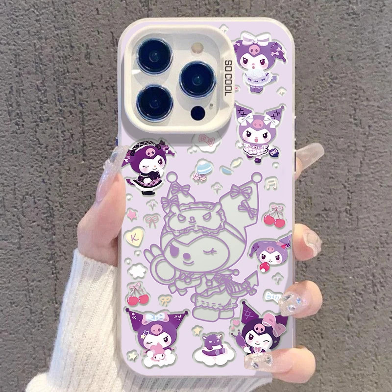 紫色满屏库洛米适用OPPOReno16手机壳K15Pro+K12sK13Turbo彩银磨砂FindX9X8S+A7ProMax学生A3xA5活力版A96A97