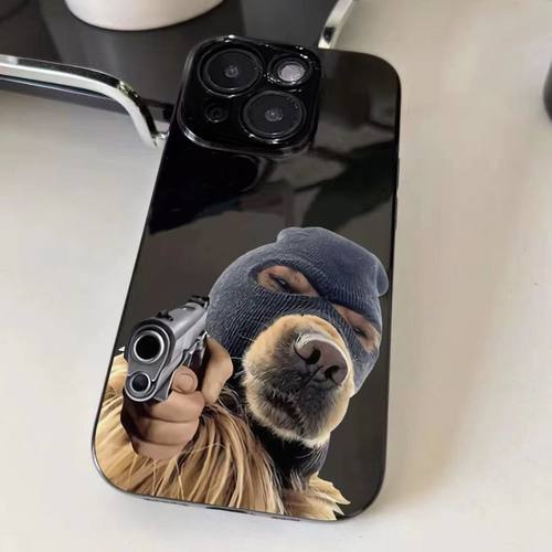 搞怪劫匪狗狗适用真我GTNeo3/Neo2T手机壳realme1012Pro+黑色V11V13V15V20V23V25V30t男女学生Q2Q3iQ5狂欢版