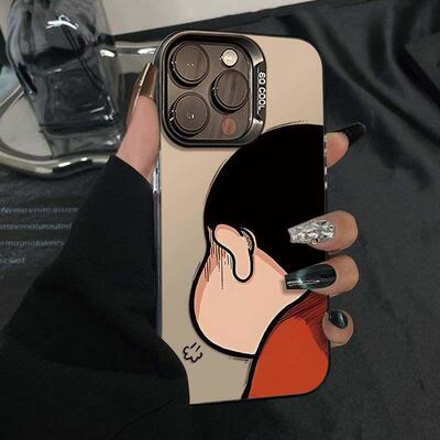 叹气小新背影适用iQOOZ10Turbo+Z9Z8xZ7iZ6手机壳iQOONeo109SPro+87竞速版6SE彩银磨砂爱酷iQOO131211S学生