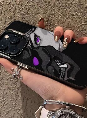 暗黑鬼面少女适用OPPOReno151413手机壳K12K13Turbo彩银磨砂FindX9/X8S+A6Pro学生A1A2A3A5活力版A58A96A97