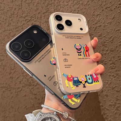 可爱小怪兽合影适用真我GTNeo7Turbo手机壳GTNeo5/Neo6SE彩银磨砂Realme1514Pro+高级感学生V13V25V50V60SV70