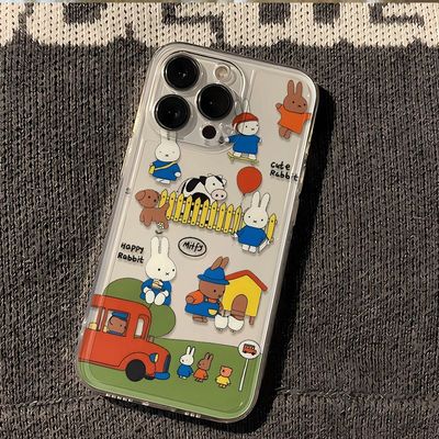 卡通可爱米菲兔适用小米17/1514Ultra手机壳civi3透明Turbo4Pro红米K90K80至尊版K70K60学生note15Pro+141312