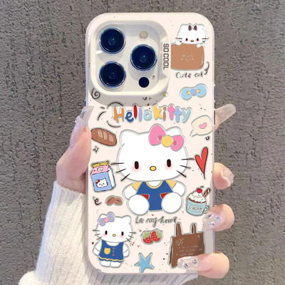 甜食Kitty凯蒂猫适用iPhone17Air/16Promax手机壳彩银磨砂苹果1112131415Plus学生XRXS高级感SE3代6s/7/8Plus