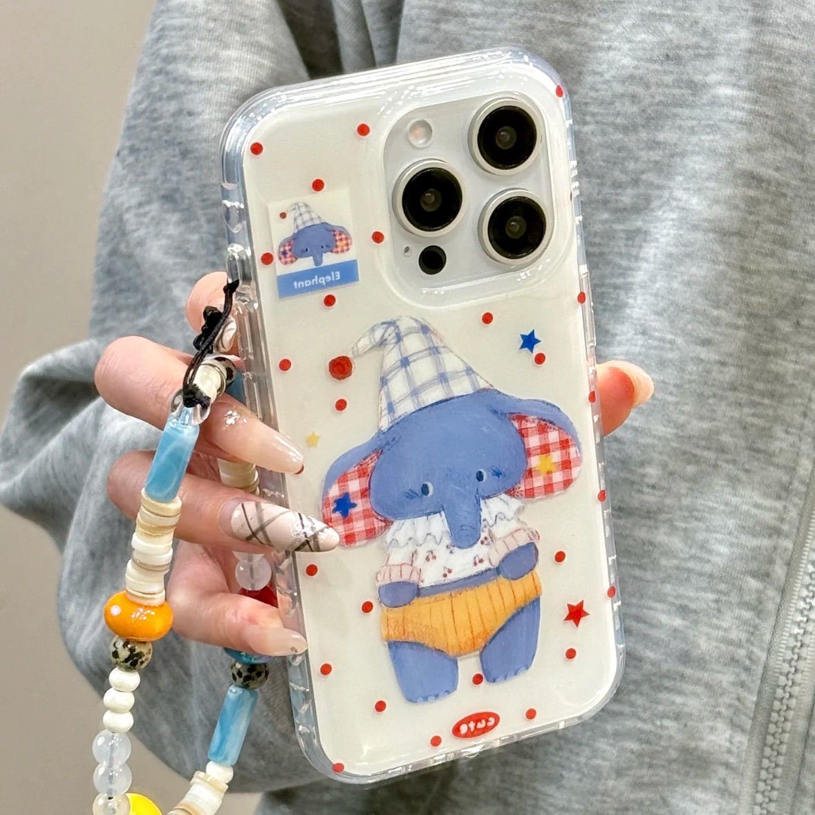 油画波点蓝色大象适用iQOOZ9Turbo+Z8x手机壳iQOONeo9SPro+87竞速版65SE白底爱酷iQOO1312少女学生iQOOU3xU5e