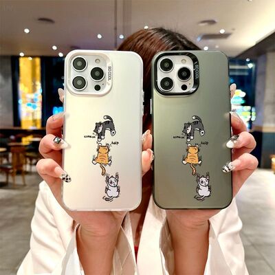 可爱攀爬猫咪适用OPPOReno151413手机壳K12K13TurboPro彩银磨砂FindX9/X8S+学生A1A3A5活力版A6GTA7A58A96A97