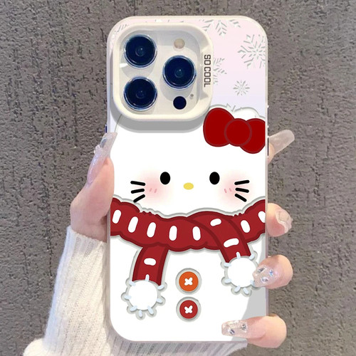 围巾凯蒂猫适用GT8真我Neo7Turbo手机壳GTNeo5/Neo6SE彩银磨砂Realme1514Pro+少女生高级感V70sV60V50V25V13
