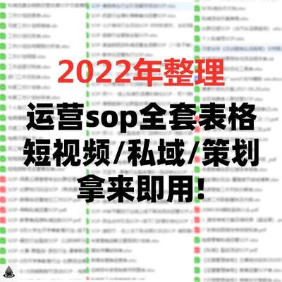 社群运营sop流程私域流量表格模板抖音短视频策划营销计划书方案