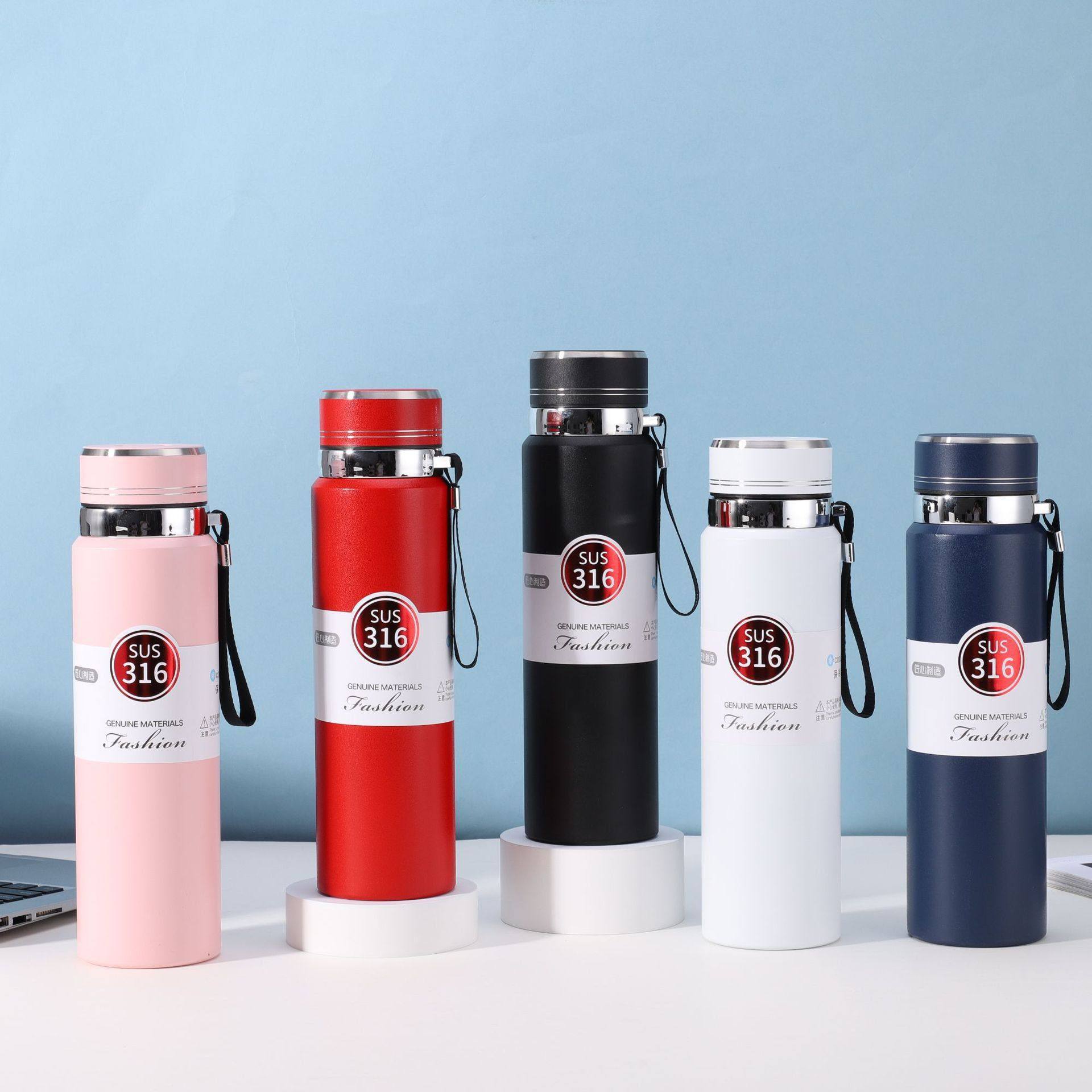 户外大容量颜值运动水壶带提绳316不锈钢保温杯便携带茶漏挂绳,餐饮具,保冷/保温杯,淘宝优惠券,粉丝福利购,淘宝优惠卷