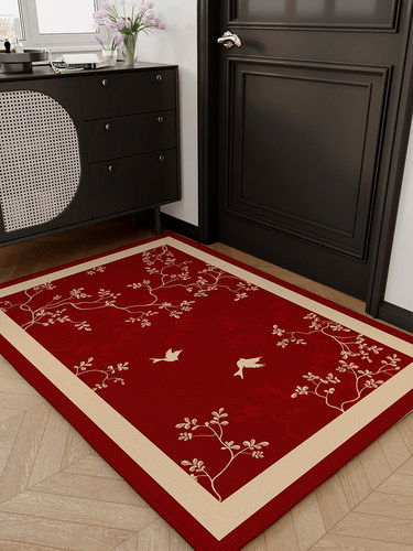 新中式入户门地垫2025新款红门垫进门门口结婚脚垫玄关中国风地毯