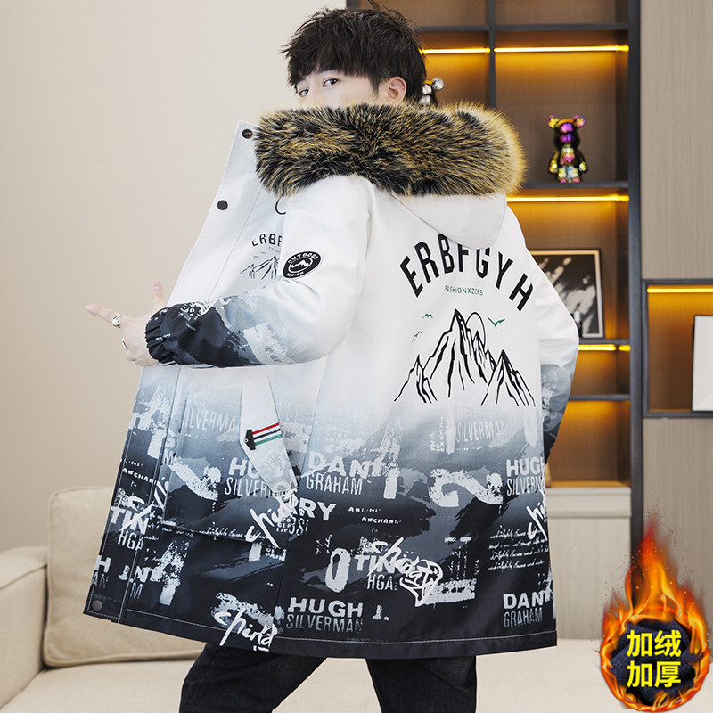 新款冬季青少年加绒加厚棉服外套