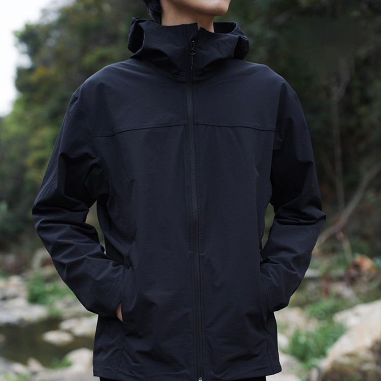 骑士黑冲锋衣男2025新款两件套