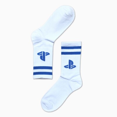索尼PS运动袜(白) INSERT COIN 索尼PlayStation游戏周边正版授权