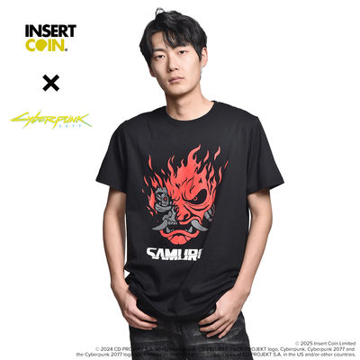 赛博朋克2077强尼银手T恤 INSERT COIN CDPR游戏周边正版