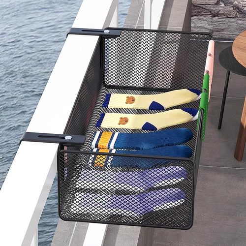 阳台置物架护栏悬挂凉鞋架子窗台花架多肉花盆托架铁艺可调节挂篮