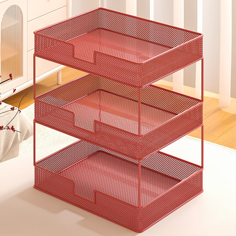桌面零食收纳盒分层家用水果架桌上摆放架工位台面放置架子沥水篮