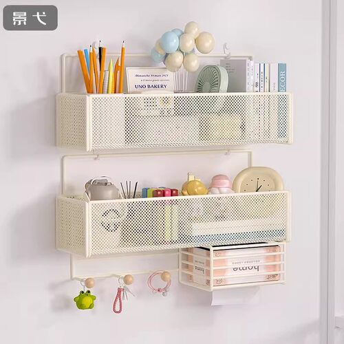 免打孔墙上置物架床头悬挂式架子