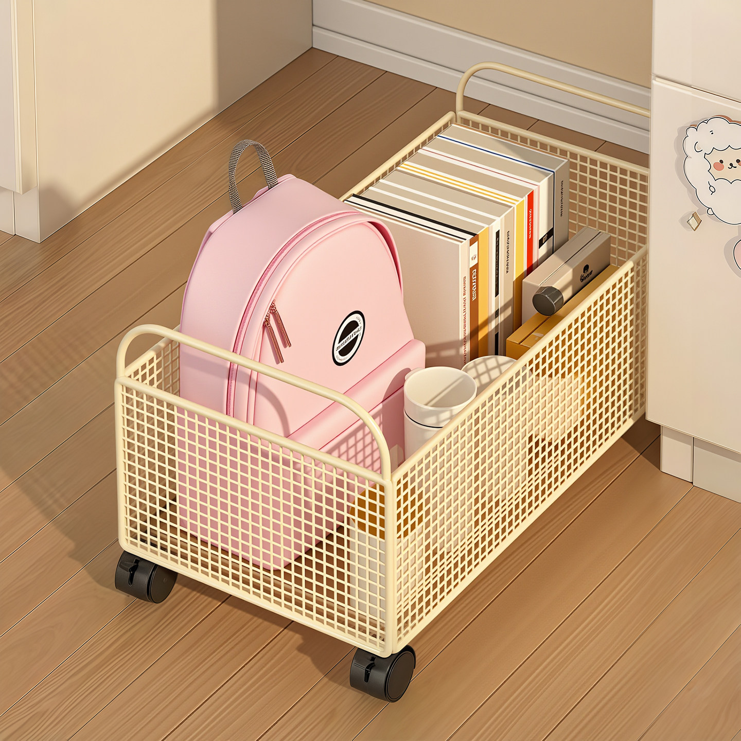 书本收纳箱滑轮可移动书箱学生教室用桌下书包桌面放书收纳盒书架,住宅家具,书架,淘宝优惠券,粉丝福利购,淘宝优惠卷