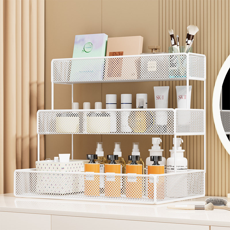 卧室梳妆台桌面收纳盒化妆品收纳架口红粉扑护肤品香水置物架多层,住宅家具,搁板/置物架/家用陈列架,淘宝优惠券,粉丝福利购,淘宝优惠卷