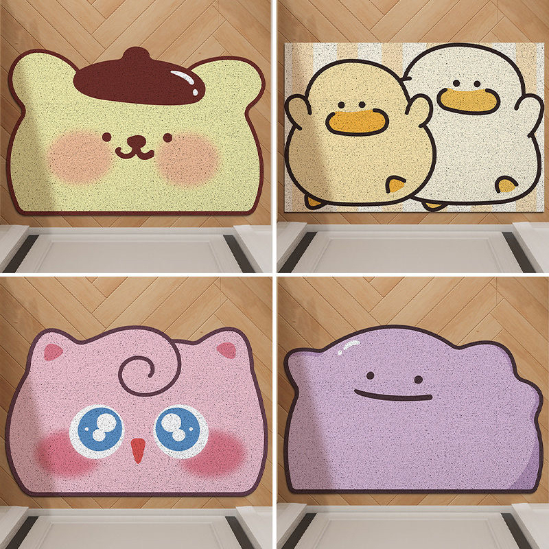 卡通可爱入户门家用防滑丝圈脚垫进门耐磨刮泥蹭土可剪裁玄关地垫