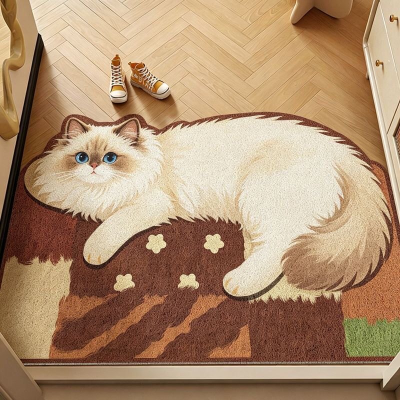 卡通可爱猫咪入户门地垫进门门口脚垫家用入门耐脏免洗防滑玄关垫图片