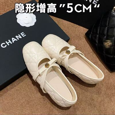 小香风内增高蝴蝶结玛丽珍单鞋