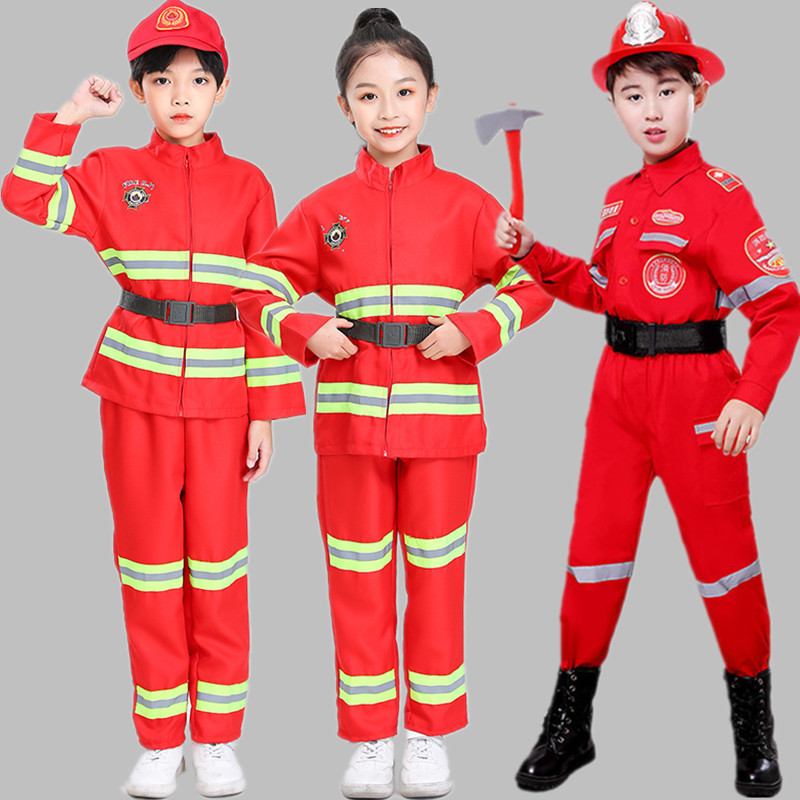 儿童消防员职业体验服装套装角色