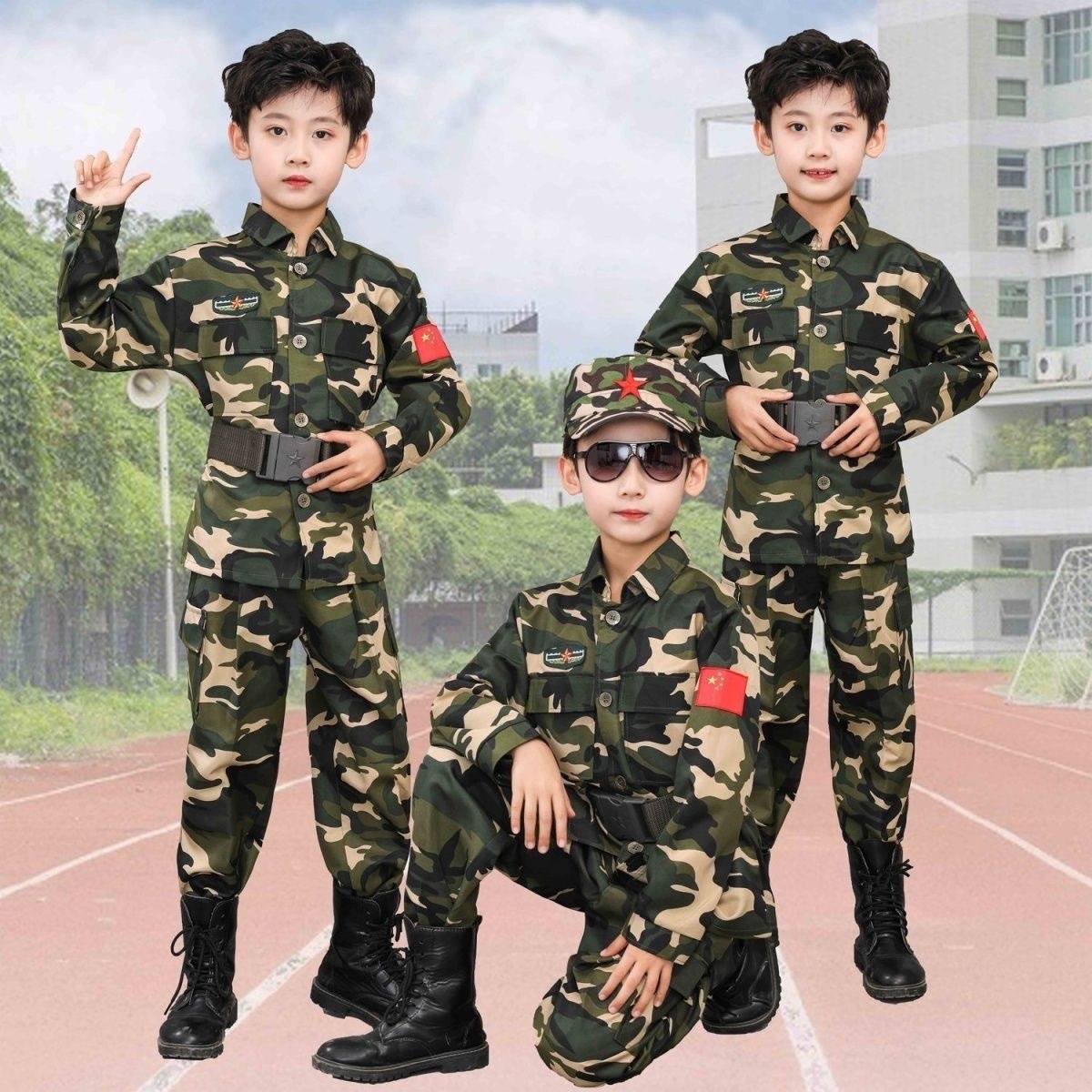 儿童迷彩训练服套装|中小学生服