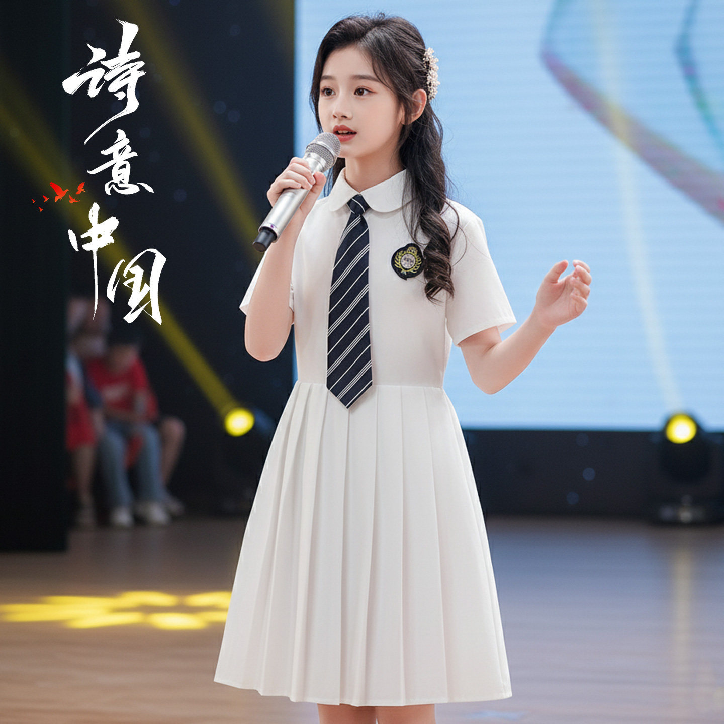 儿童合唱演讲朗诵演出服｜白款