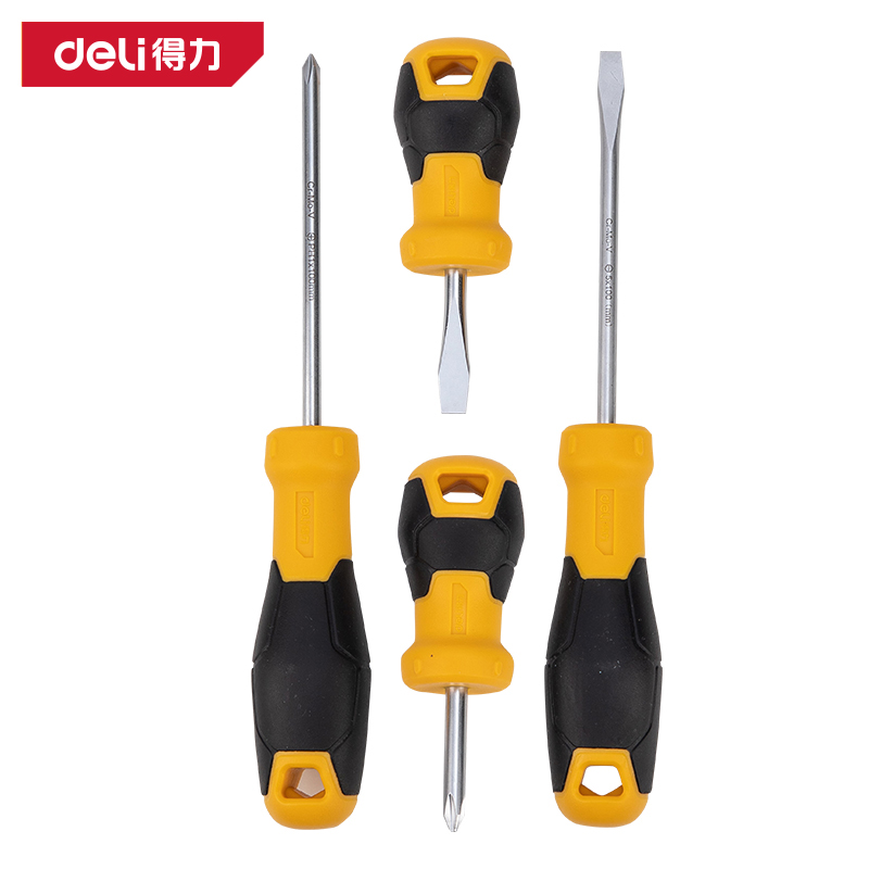 deli得力DL3501螺丝批套装4件套SUP11(黄)(套)