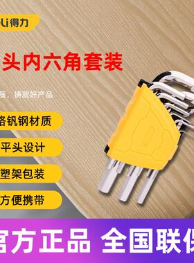 得力工具 标准平头内六角扳手套装六角工具六棱角9件套DL230008 9