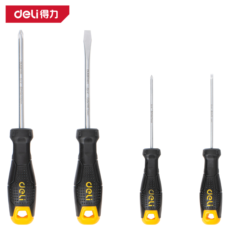 deli得力DL620104塑柄螺丝批组套4件套(黄)(套)