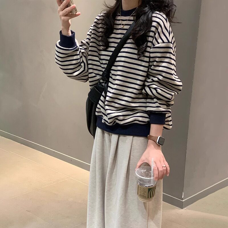 针织条纹内搭打底衫女秋冬季2025年新款早秋上衣入秋韩系穿搭