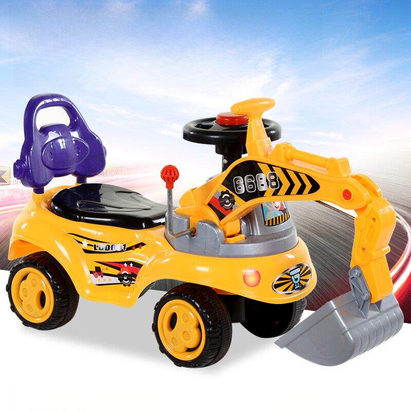 可骑大号滑行车儿童挖掘机带音乐挖土机扭扭车可坐人玩具车工程车