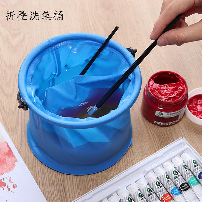 折叠水桶美术书法写字专用洗笔桶折叠伸缩水桶水粉水彩国画多功能