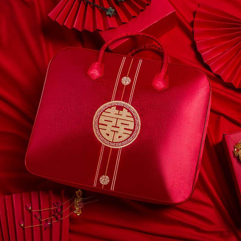 结婚四件套包装袋手提加厚津布超大喜庆陪嫁空调夏被棉被收纳袋