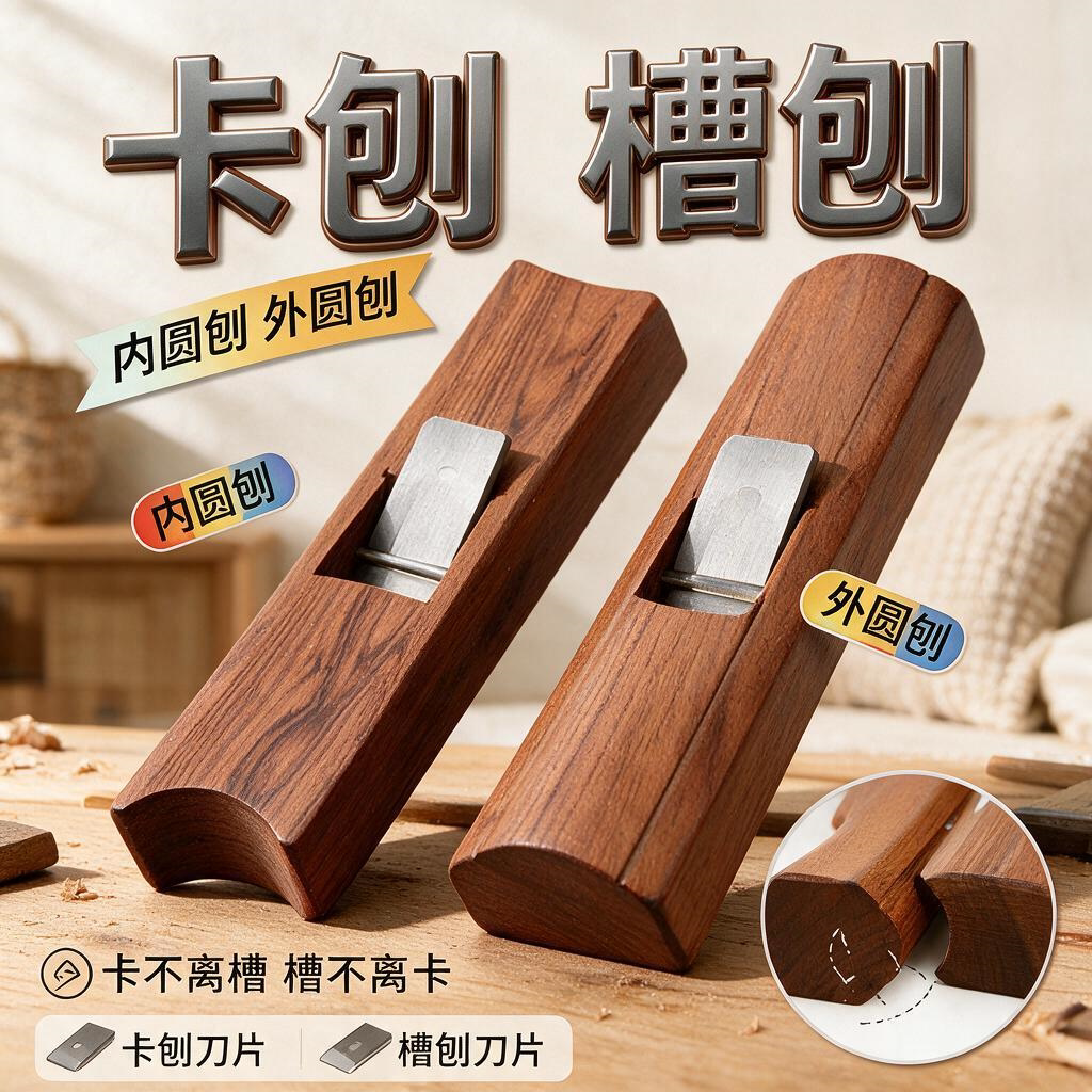 木井方卡刨槽刨凹凸刨圆槽圆棒刨子半圆刨内外圆木工刨子手工刨