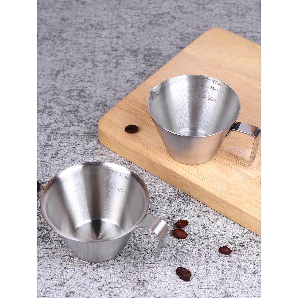 咖啡萃取杯量杯咖啡杯咖啡浓缩杯咖啡机接液不锈钢盎司杯带刻度