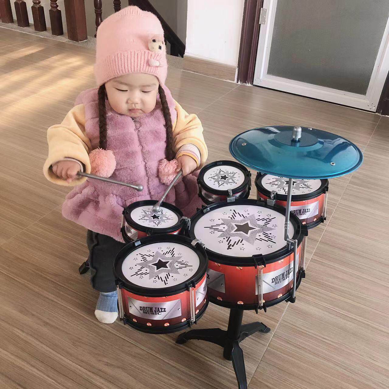 玩具鼓 儿童 敲打鼓练习宝宝女童音乐小孩玩的架子鼓小学生幼儿园
