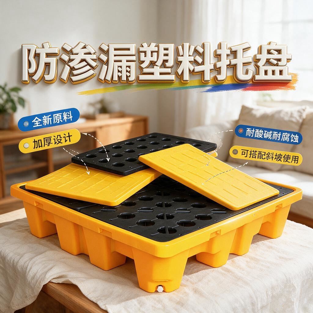 防渗漏托盘危废化学品油桶塑料接油盘防漏二次容器危化品防泄漏露