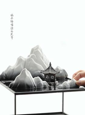 新品六角亭凉亭宝塔摆件中式盘景微景观假山鱼缸造景花盆装饰配件