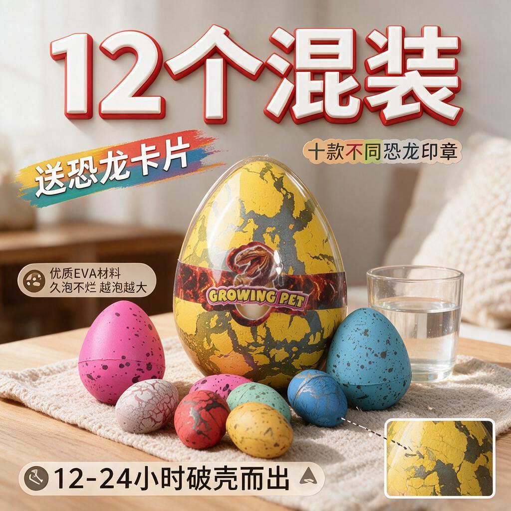 儿童水晶球水泡益智礼物恐龙玩具蛋水中会长大水宝宝球超大膨胀蛋