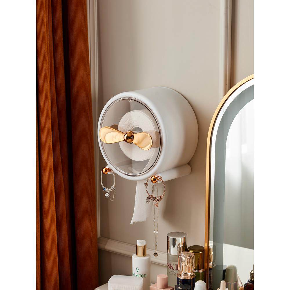 洗脸巾收纳盒壁挂圆筒免打孔置物架一次性洁面巾挂架卫生间纸巾盒