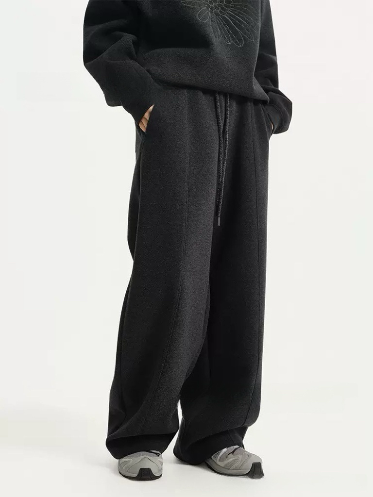 25秋冬新款 保暖黑科技科耐丽加绒高腰显瘦垂感直筒休闲裤长裤