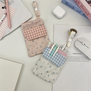 53172 护士笔袋翻盖大容量插口袋笔袋双层加厚多功能帆布笔袋笔