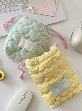 51121 软绵绵绗缝夹棉相机收纳袋数码相机拍立得小巧户外出行防