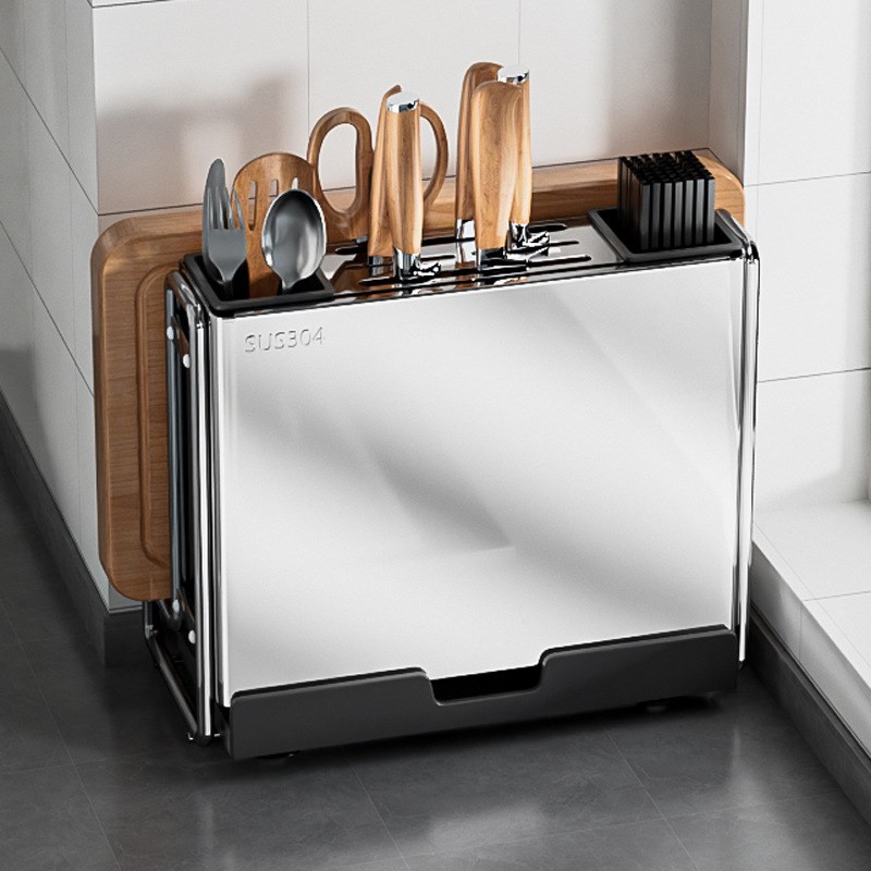 厨房置物架刀架ins风不锈钢筷子桶菜板砧板刀具多功能壁挂收纳架