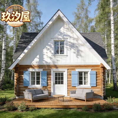 北欧实木户外拼装木屋定制木房子