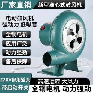 小型鼓风机220v家用电动纯铜电机鼓风机鸡蛋仔烧烤助燃.炉灶吹风