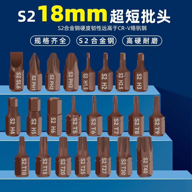棘轮超短18mm批头套装强磁十字一E字梅花六角电动螺丝刀迷你起子,包装,五金配件包装,淘宝优惠券,粉丝福利购,淘宝优惠卷